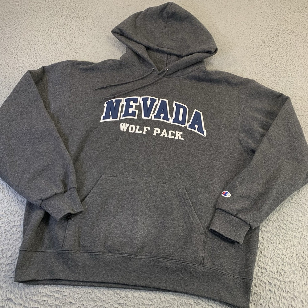Nevada Wolfpack Hoodie Mens Large Champion Stitched Logo NCAA College Drawstring